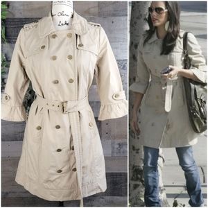 Juicy Couture Peplum Sleeve Belted Trench Coat